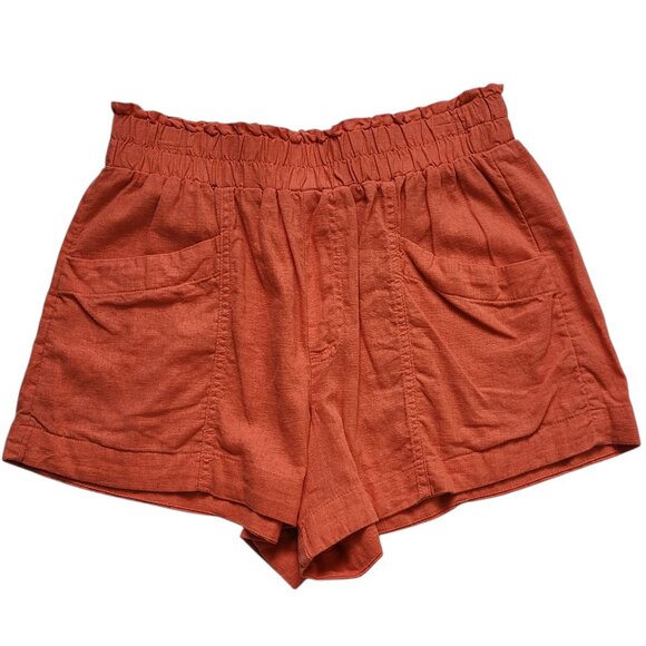 A New Day Women's Linen Blend Shorts Orange Size Small - Picture 1 of 9